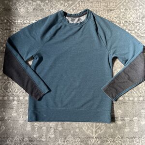 Lululemon Performance Crew Neck Pullover Sweatshirt Men's Small Green Black